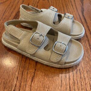NWOT Zara Tan Double Buckle Suede Sandals MSRP $49 | Beige | EU 27/US 10
